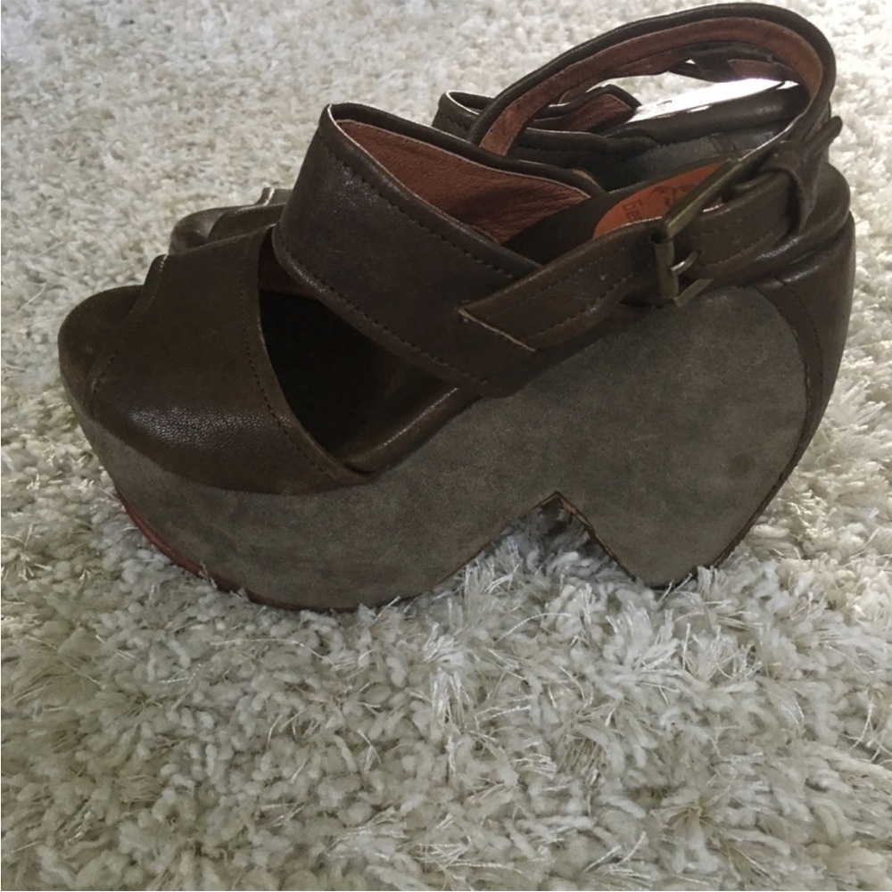 Geewawa Women’s Brown Platform Wedge Sandals sz 6-6.5